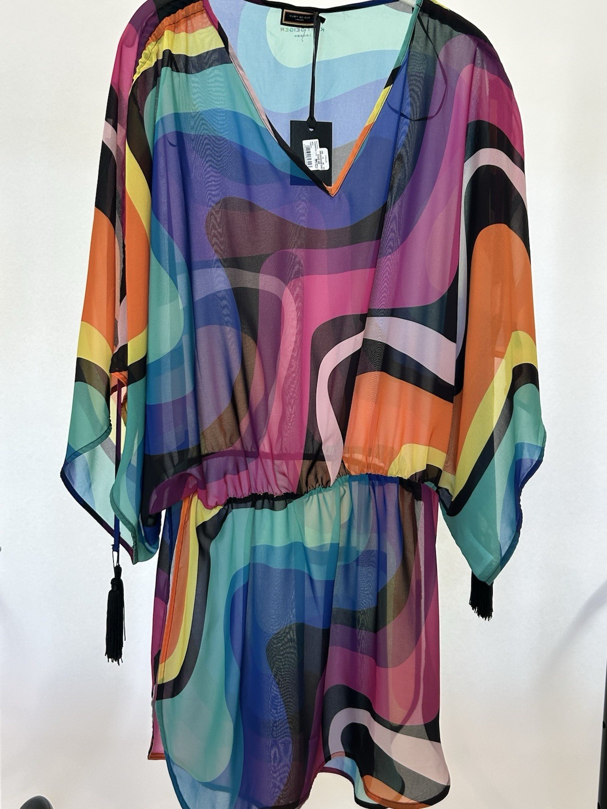 Kurt Geiger London Multicolor V-Neck Swim Coverup size M