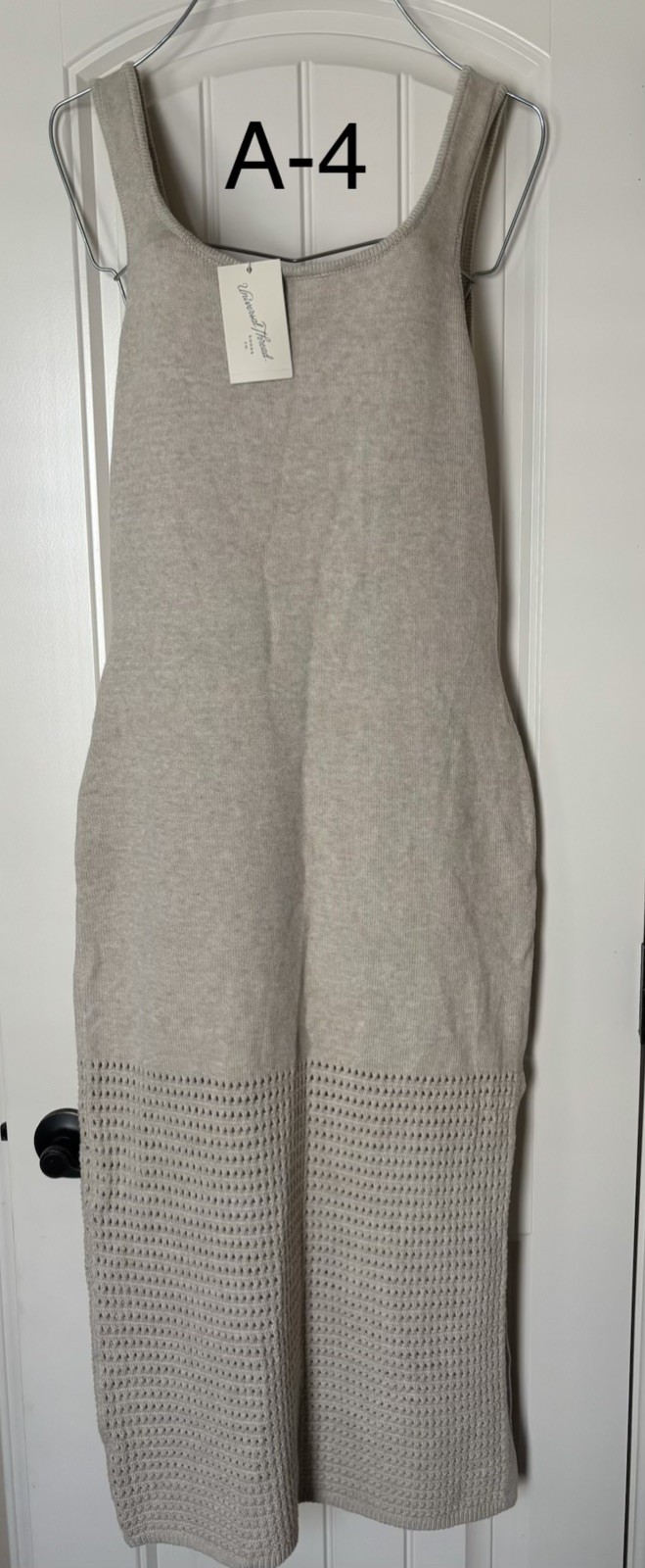Thread Knit Thank Dress In A Light Beige Or Off- White Color Size M.