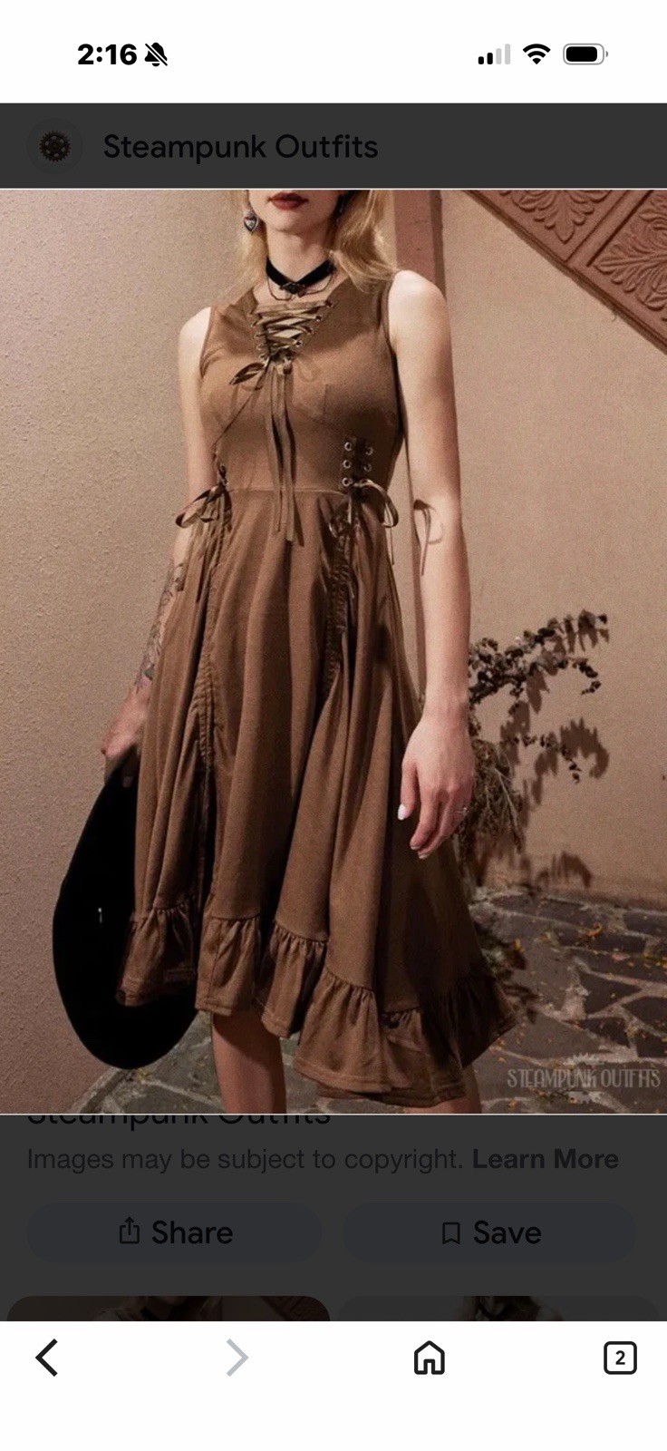 SCARLET DARKNESS BROWN Renaissance Sleeveless CORSET Dress Medieval Ruffle Small