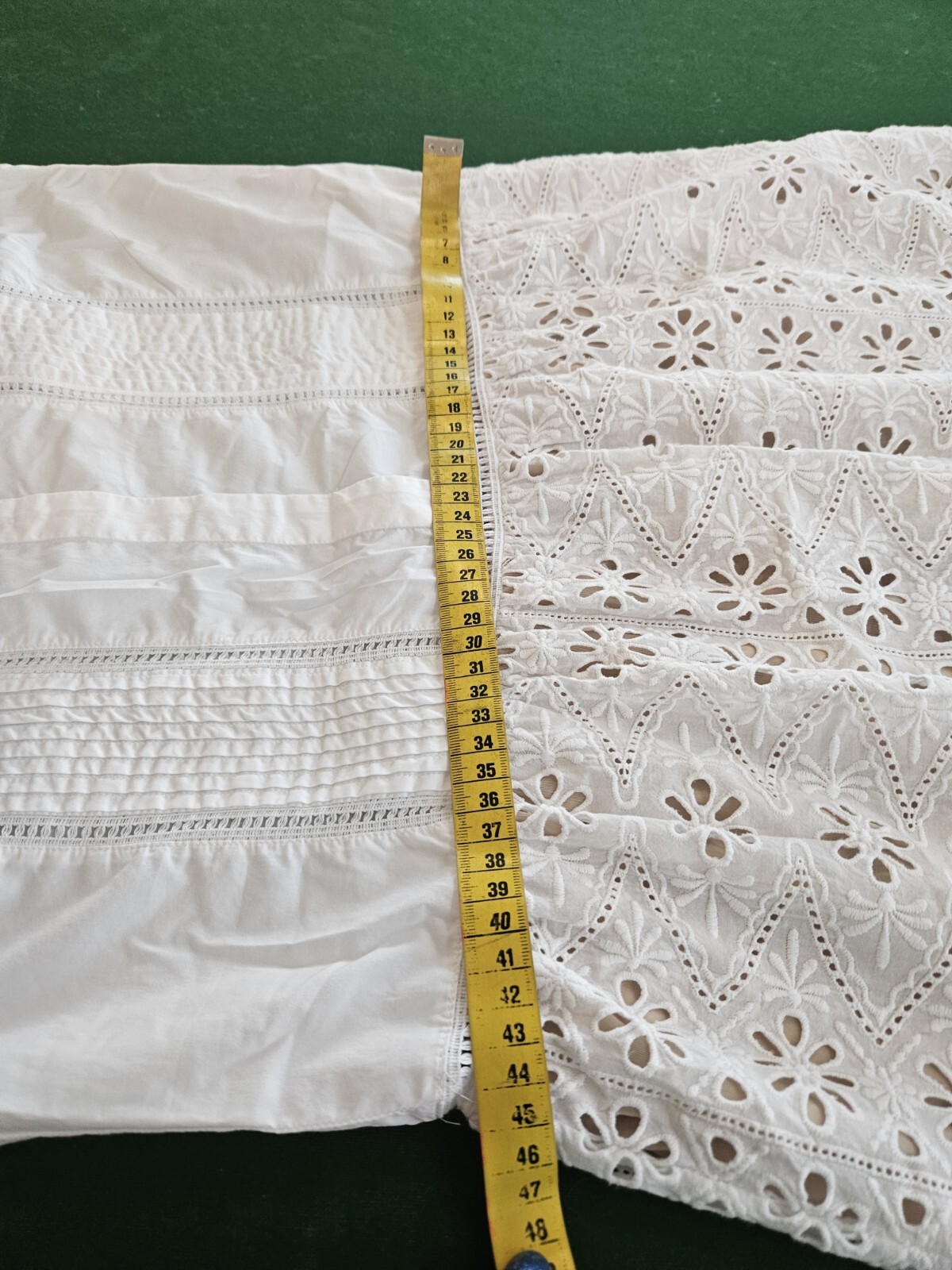 0039 Italy White Cotton Dress Lace Sleeveless Victorian infused Size M