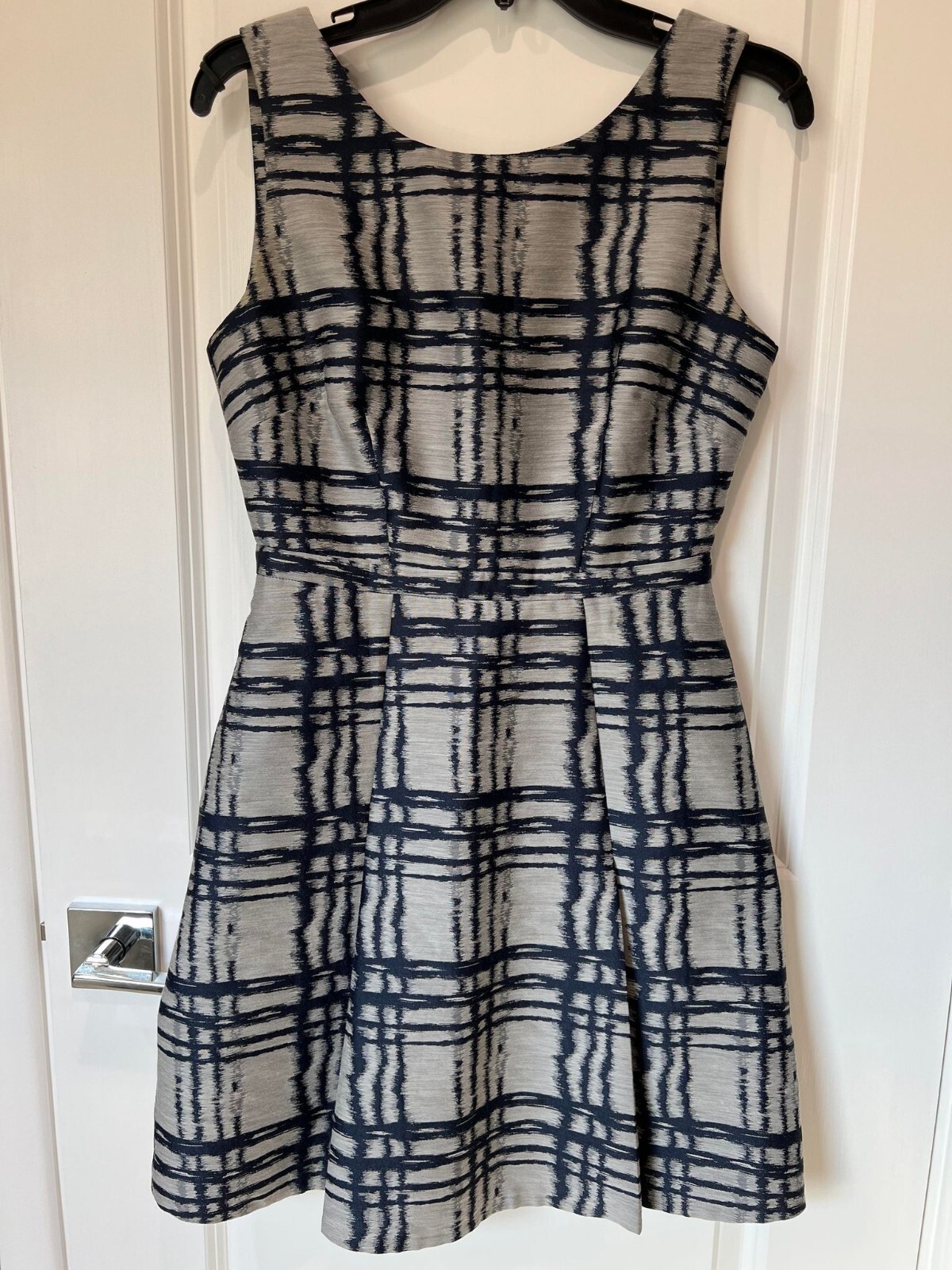REISS Dress – Peron Check Fit and Flare in US 6 (in dry clean garment bag)
