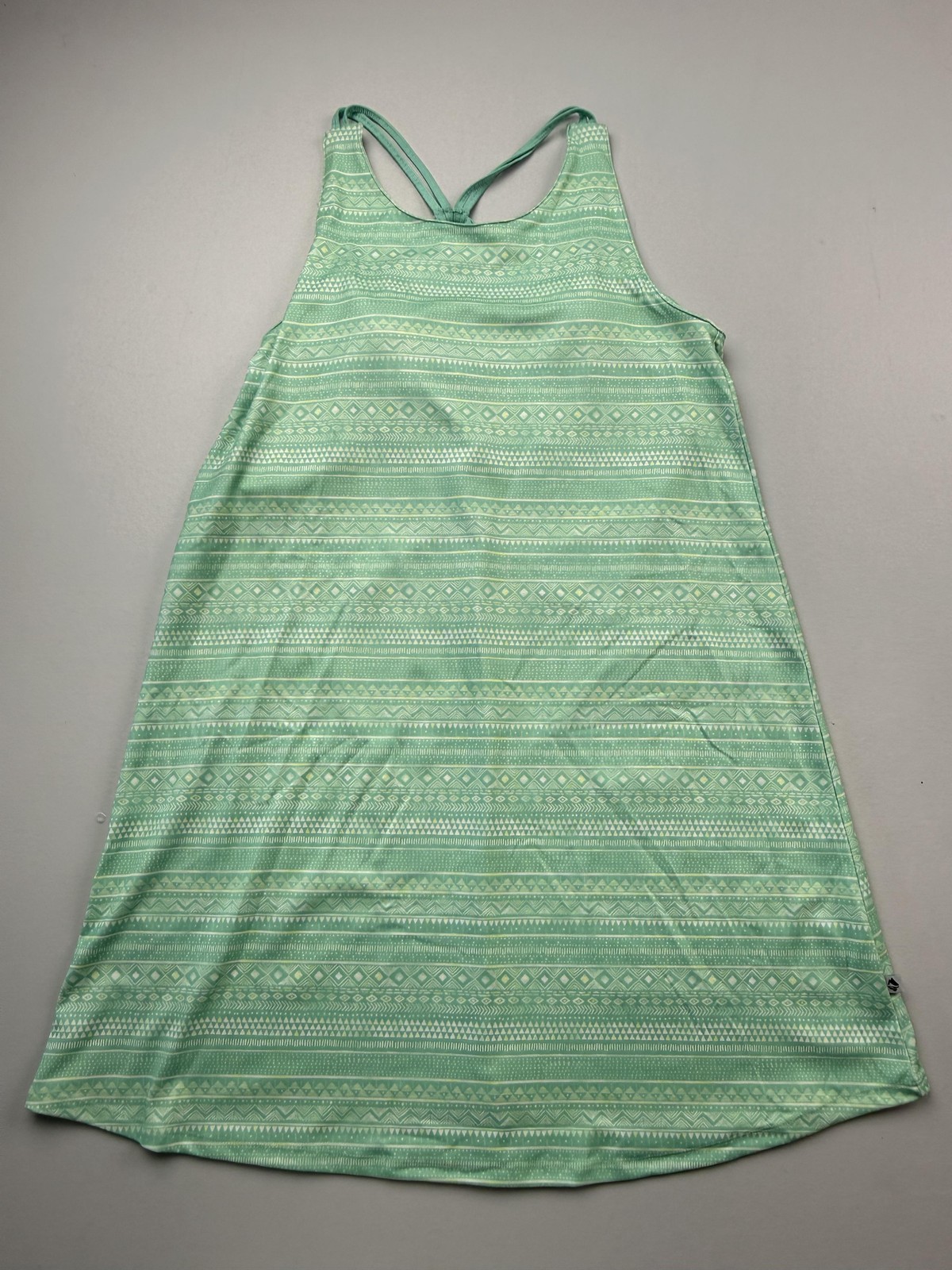 Ocean + Coast Dress Womens Large Green Geometric Tank Sundress UPF 30 Quick Dry