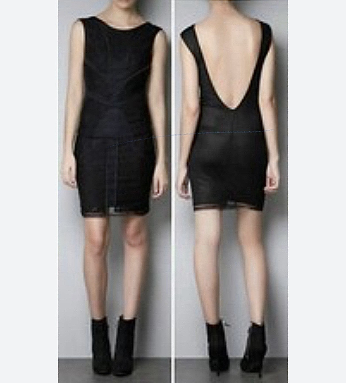 Zara Black Lace Backless Mini Dress Womens Medium Whimsigoth Dark Fairy Grunge