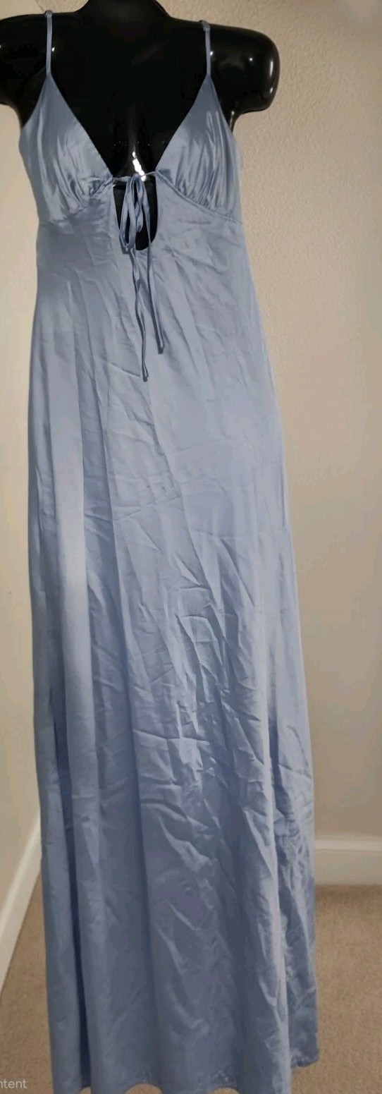 NWT Peppermayo Women’s Flora Satin Maxi Dress Ice Blue AU6/US2 Tie Back