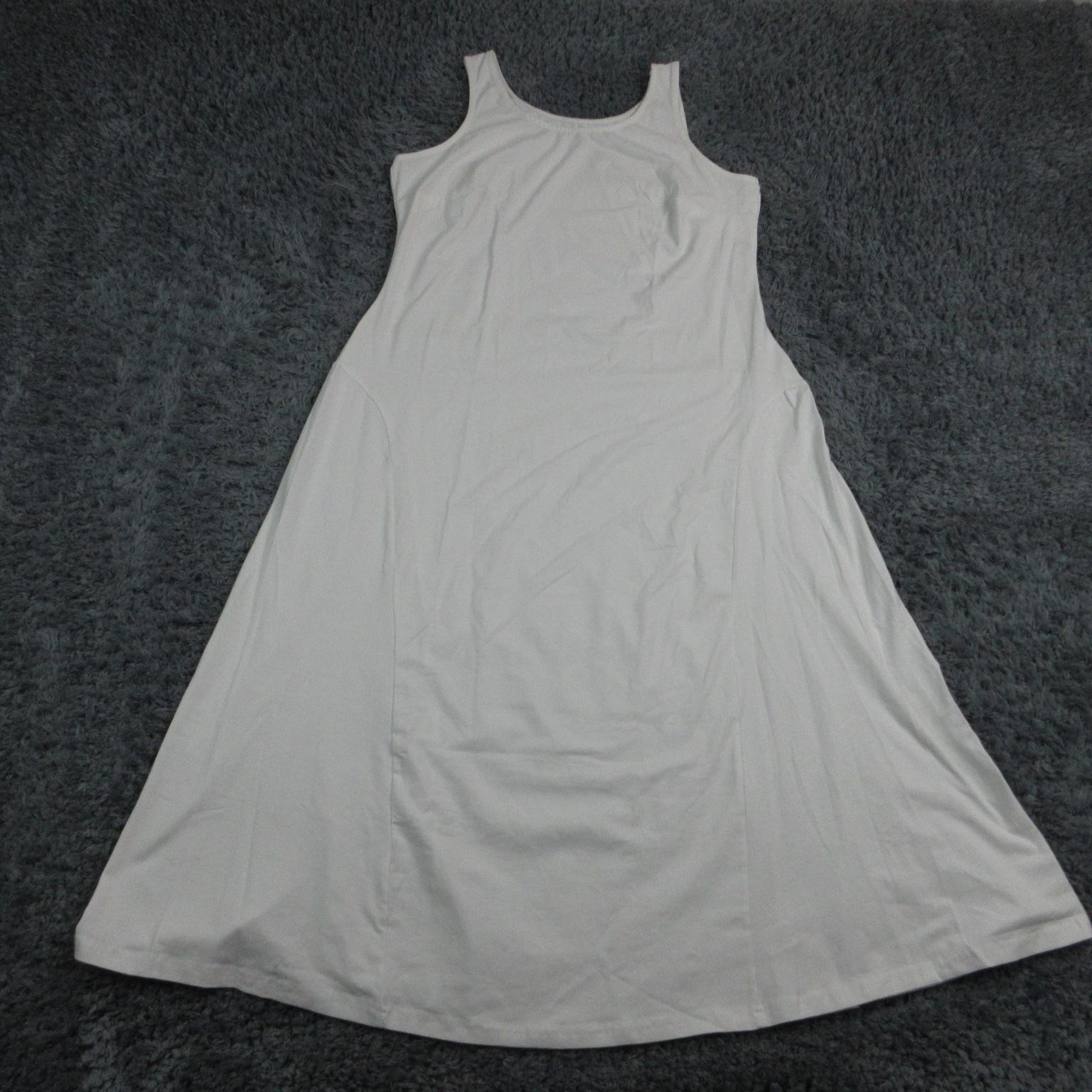 Jessica London Dress Womens 12 Petite White Tank A-Line Long Sleeveless NWT