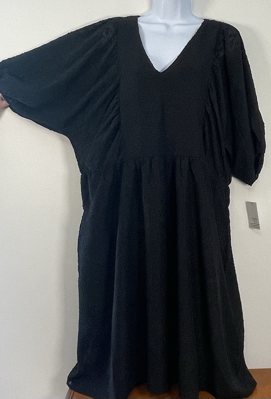 Black Dolman Sleeve Ophelia Roe 1X Midi Dress