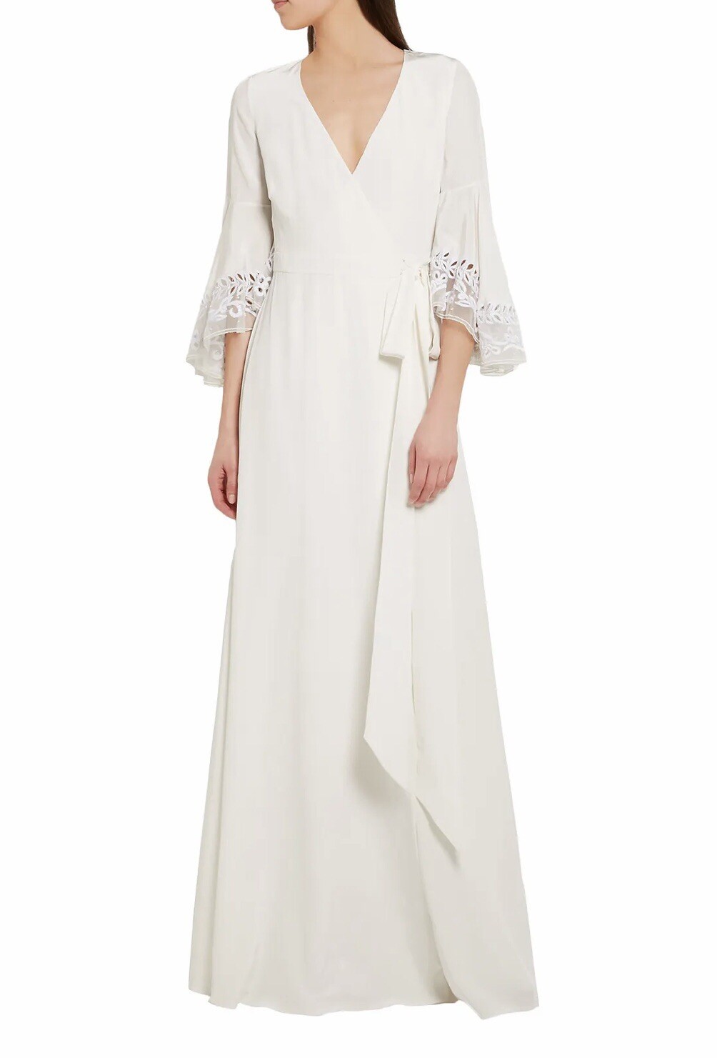 NWT Temperly London Embellished Silk Crepe De Chine Wedding Dress Size 2