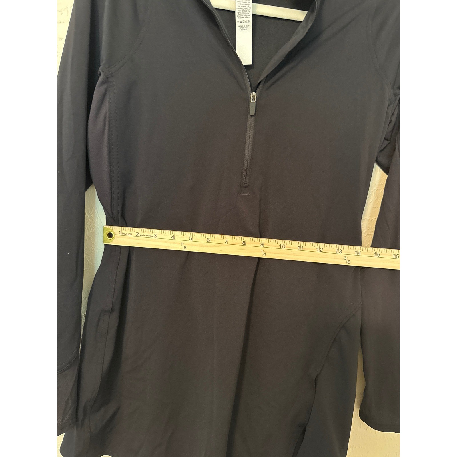 Lululemon Black Half Zip Long Sleeve Athletic Tennis Dress Size 8 LW1ERYS