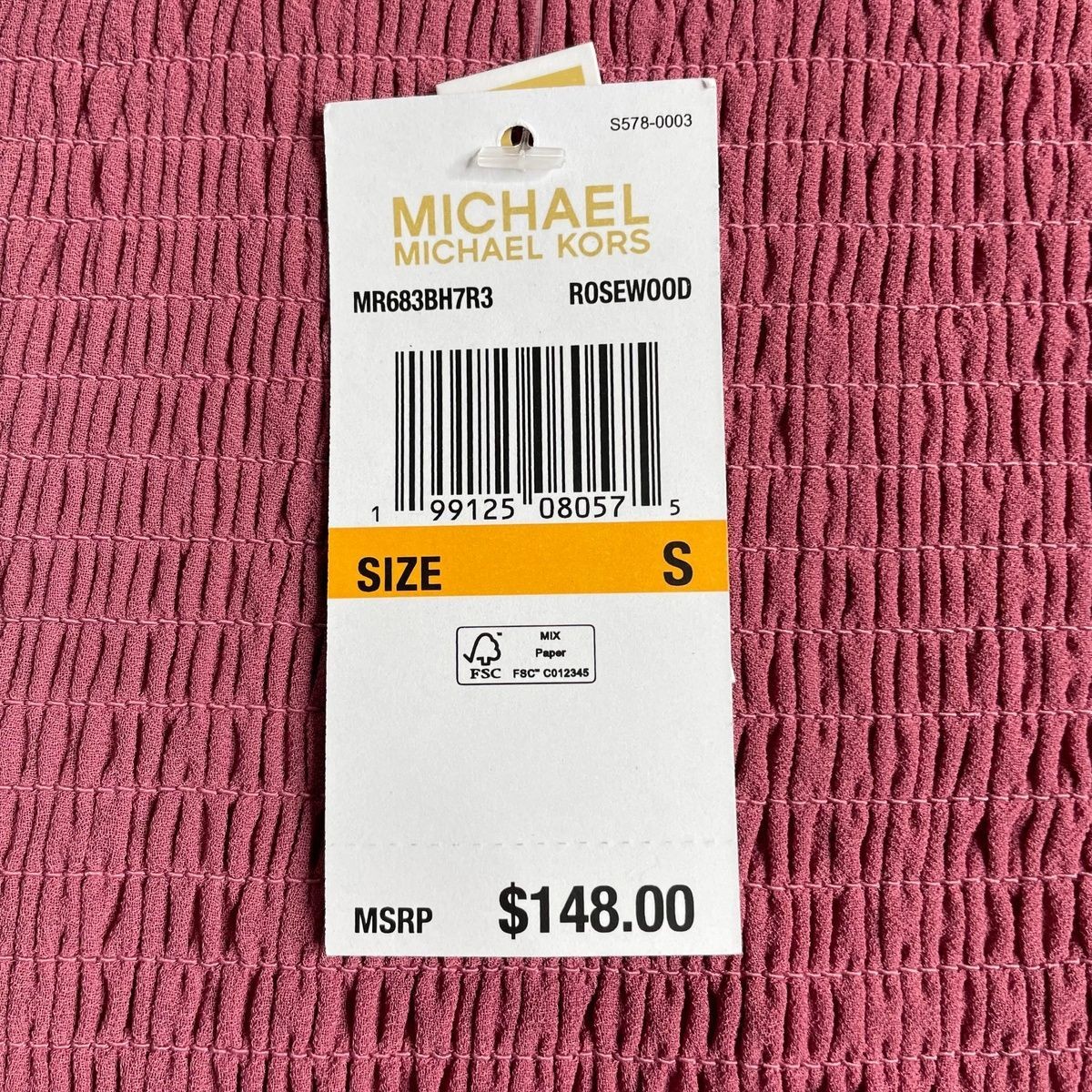 MICHAEL MICHAEL KORS Smocked Georgette Ruffle Dress Women’s Size S