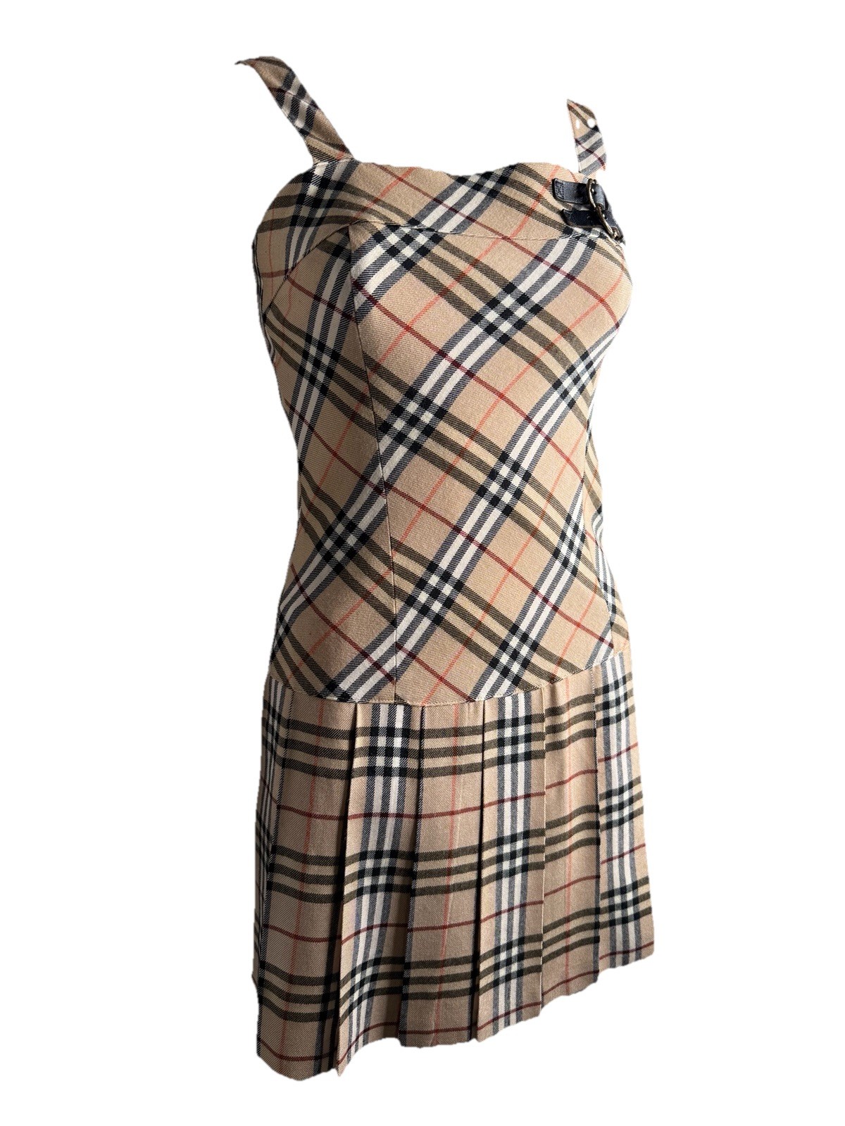 Burberry Blue Label Nova Check Mini Dress + Buckle Size 36 Japan Exclusive Y2K