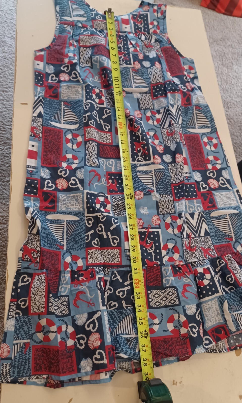 NEW Anthony Richards Nautical Patriotic House Dress MD Medium Muumuu Boating