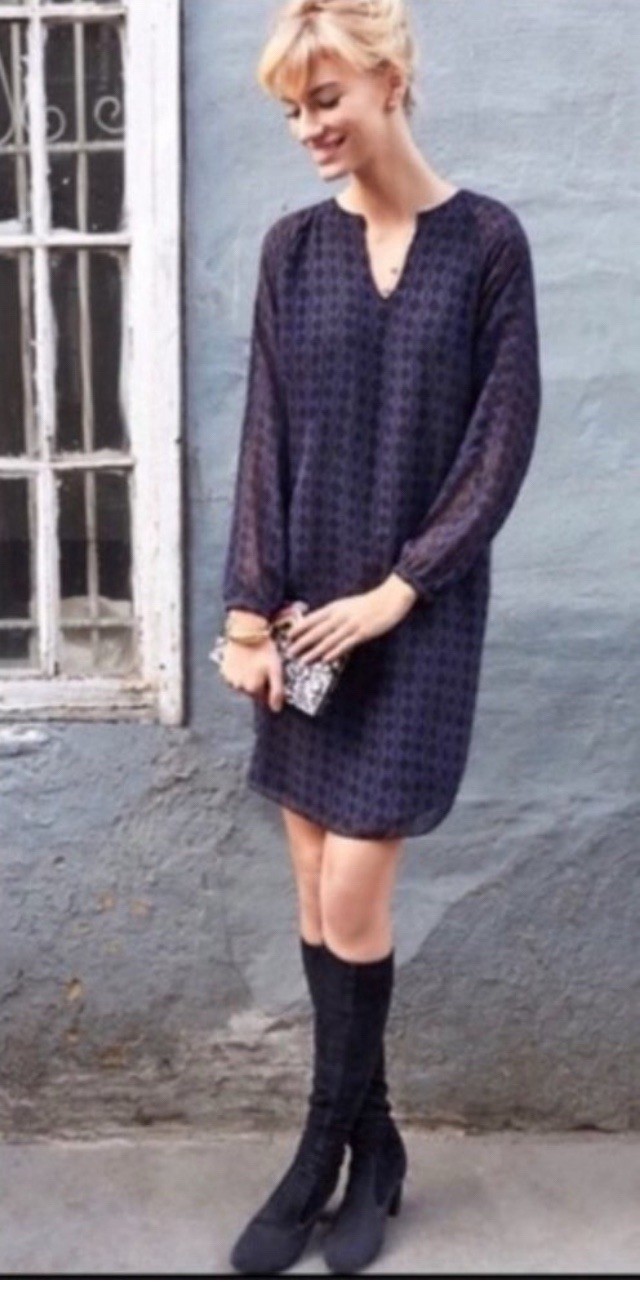 Harlequin Blue/Purple/Black Sheer Sleeves Overlay Lined Career Women Shift Dress