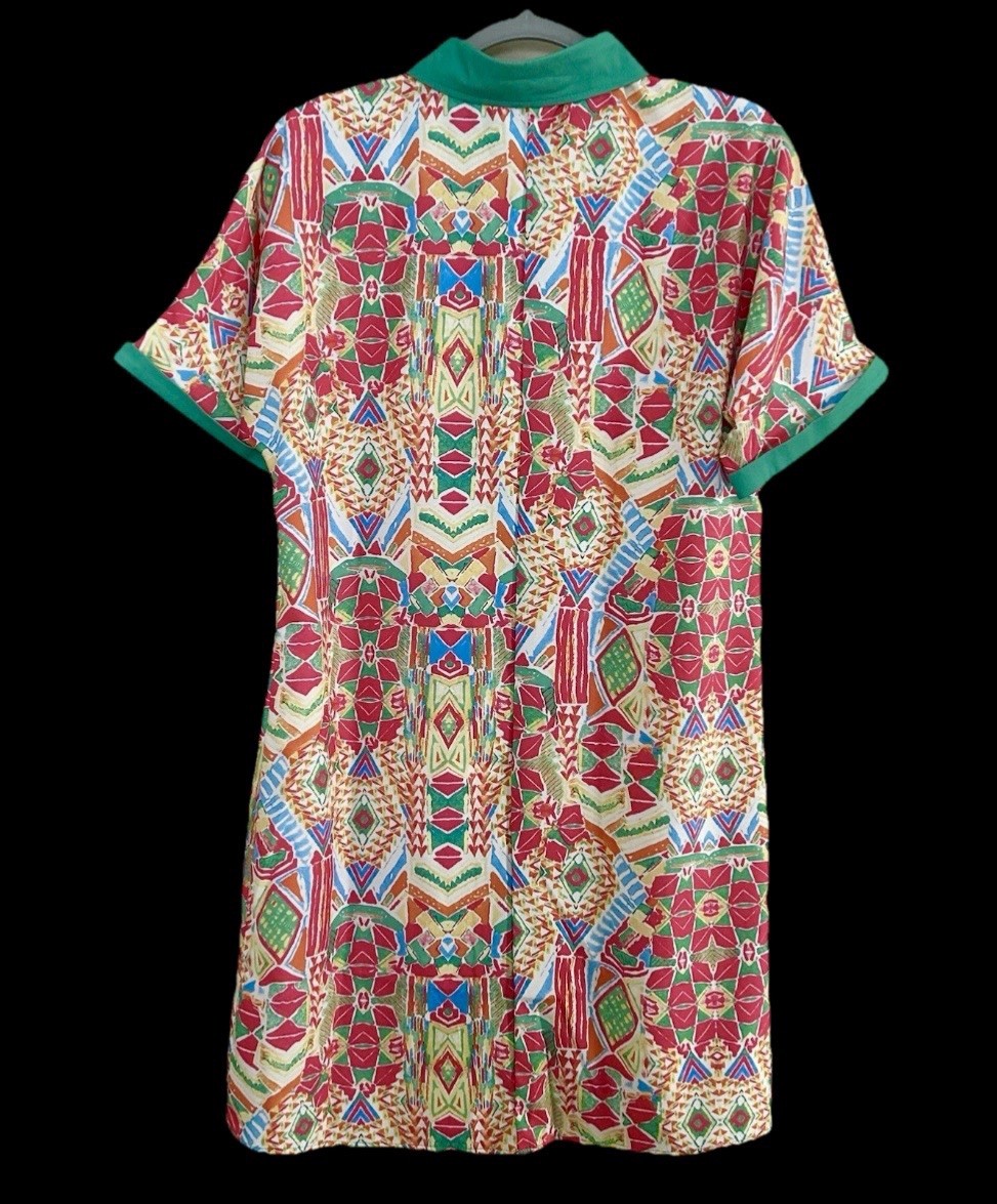Women’s Dress Straight Button Front Collard Multicolor SEE MEASUREMENTS NWOT