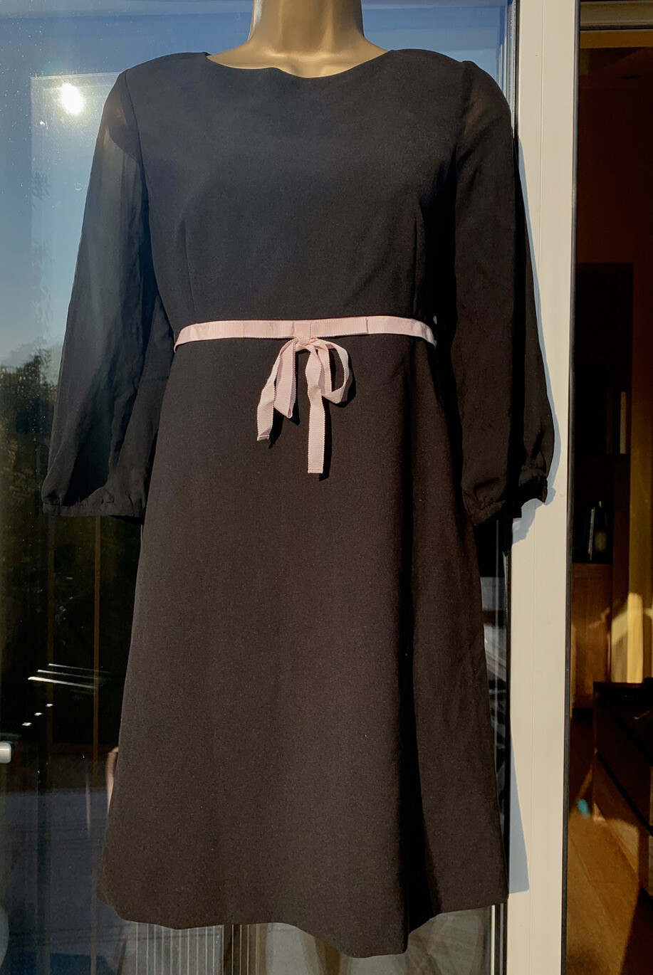 BRAND NEW WITH TAGS Ted Baker black and pink bow at waist daris dress uk size 8