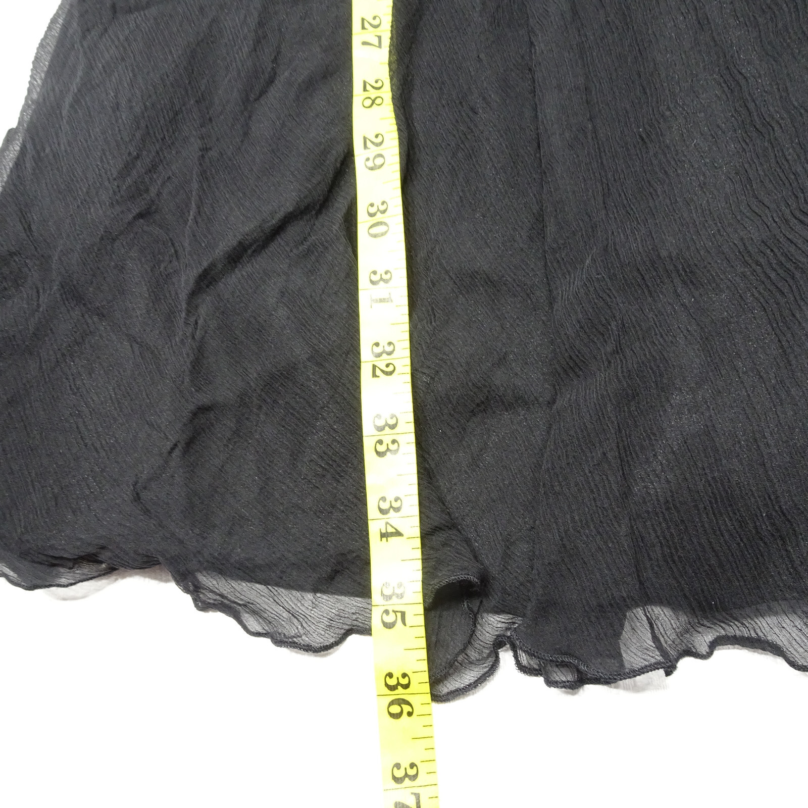 Express Size 10 Black Silk Blend Ruffled Deep V Neck Cut Sleeveless Dress
