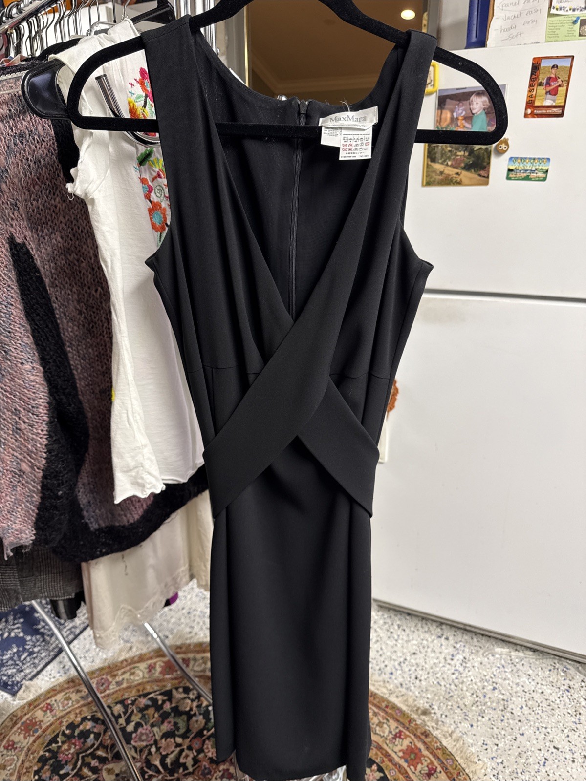 Max mara Black Dress Made In Italy Size 8 Dry Clean Triacetate Polyester