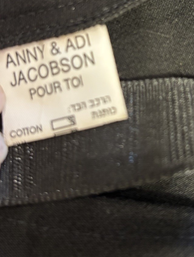 Anny & Adi Jacobson Black Bubble Hem Dress L Lagenlook Art To Wear Israel