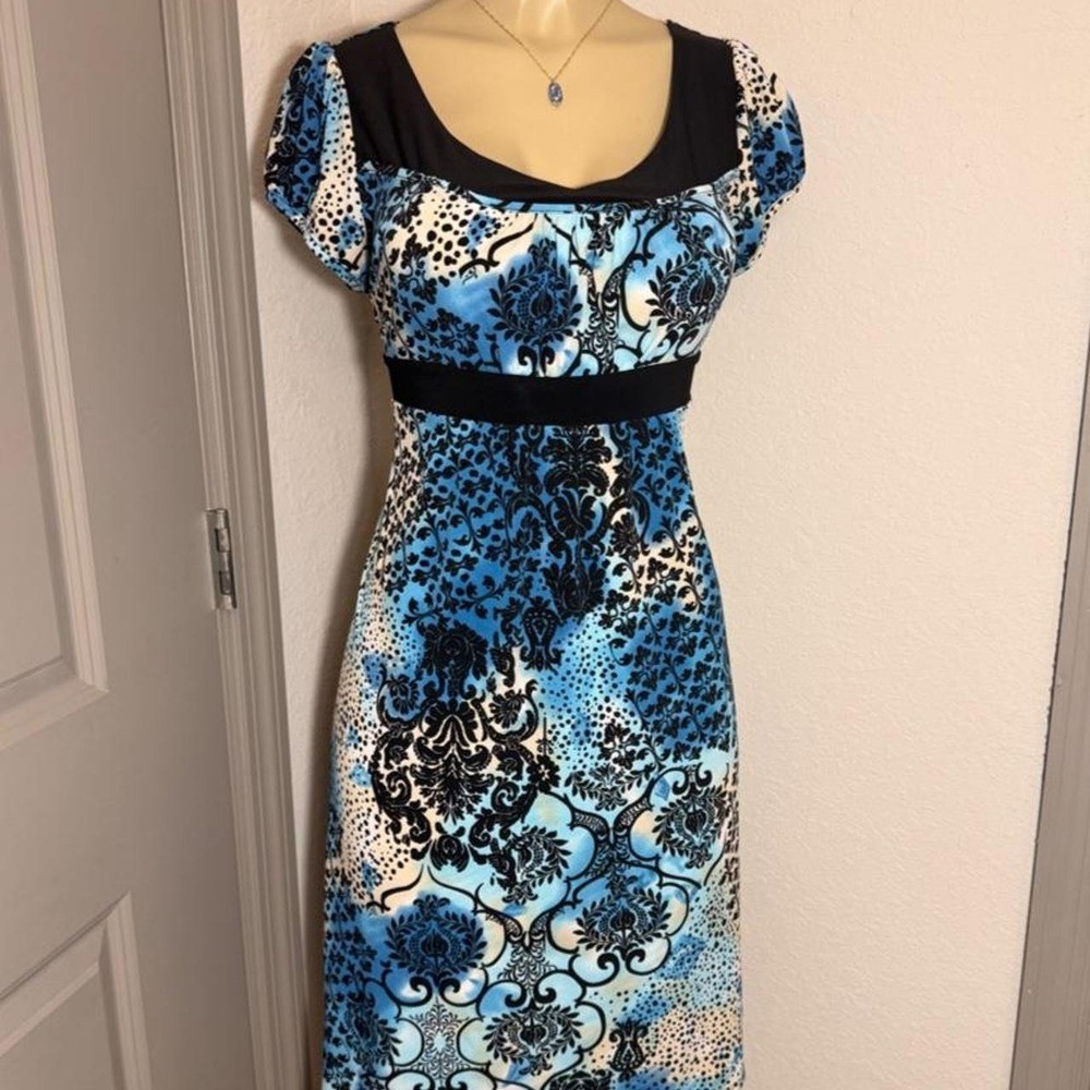 Cato multicolor floral and damask print dress