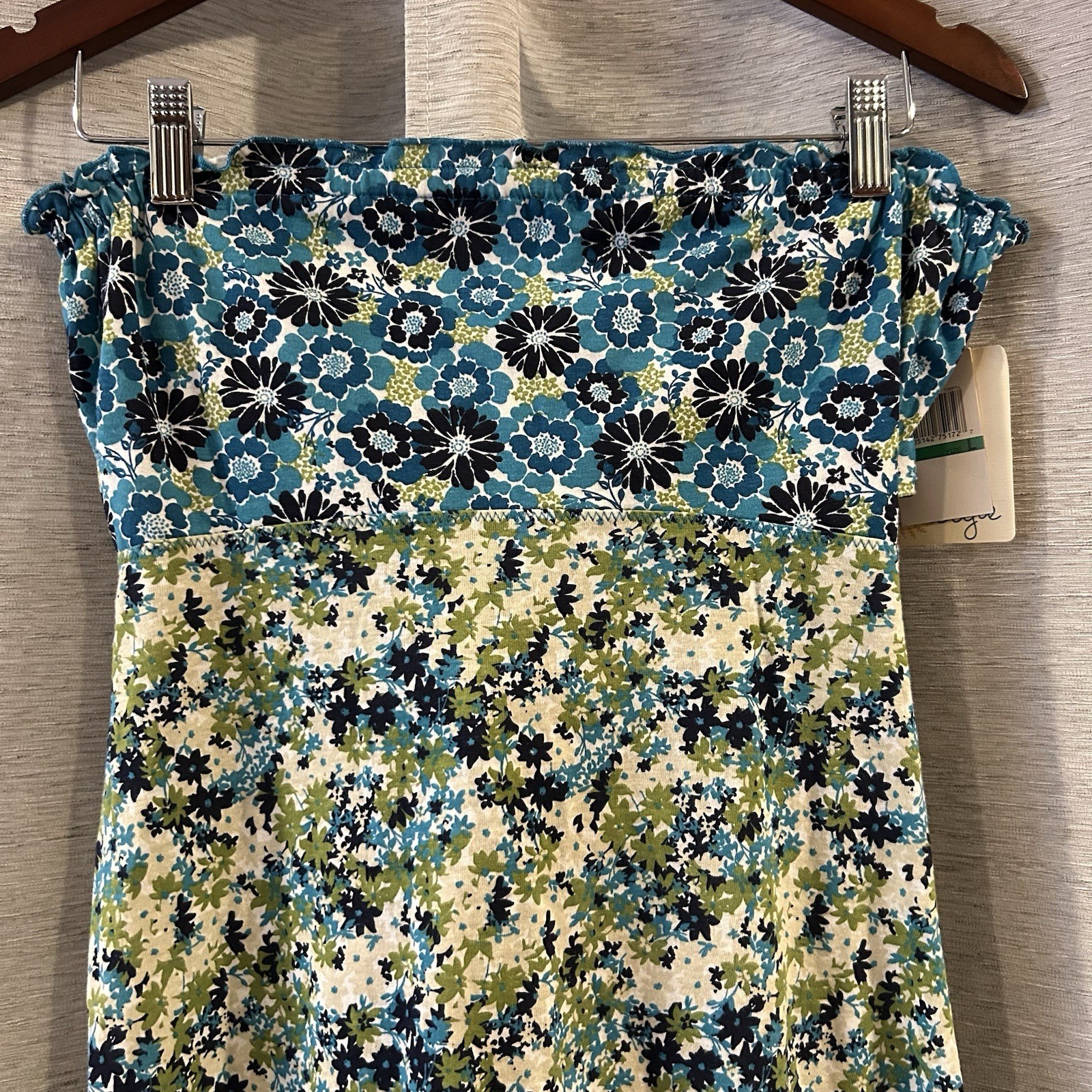 Energie Dress Junior L Multicolor Sleeveless Tube Top Mini Cotton Floral NWT