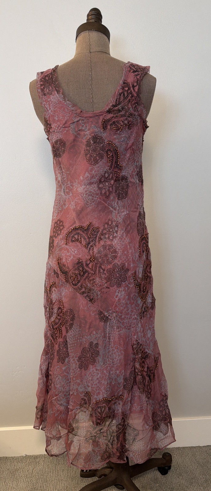 NWT Sundance Catalog “Luella” Pink Floral Beaded Dress Size P2 Orig $268