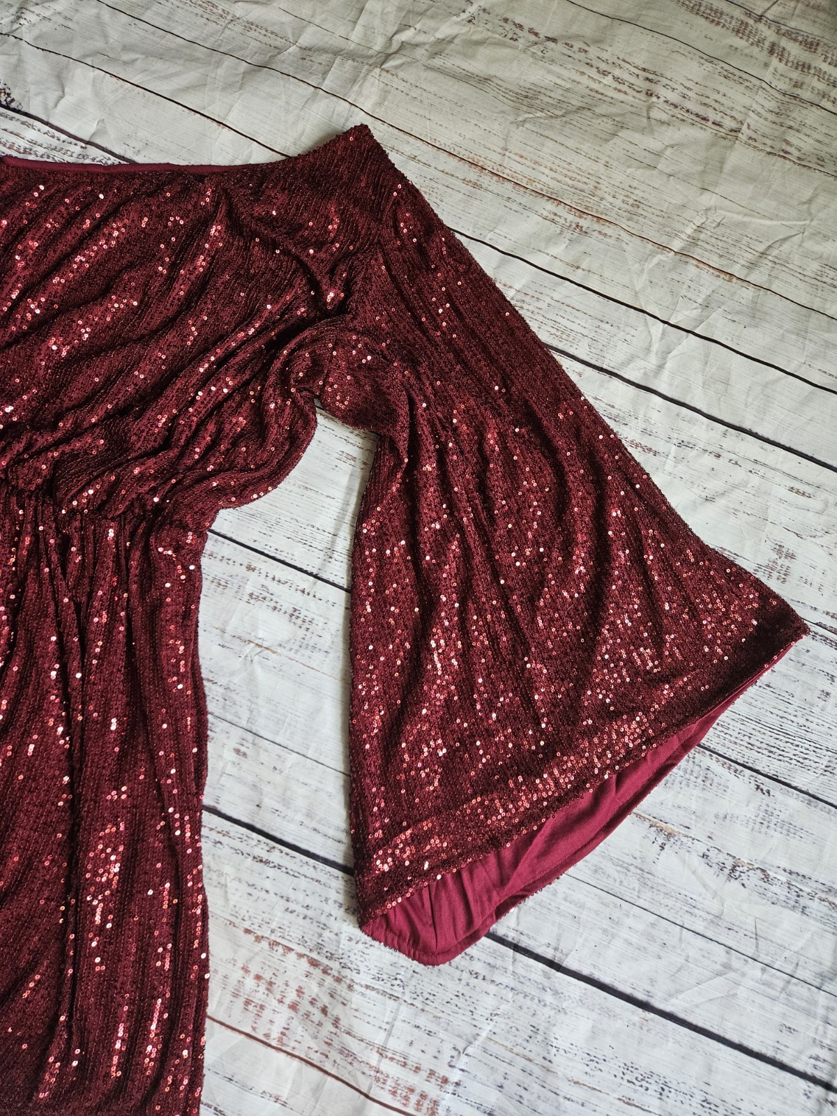 Chic Soul Sparkling Love Red Sequin One Shoulder Dress Women’s 1X