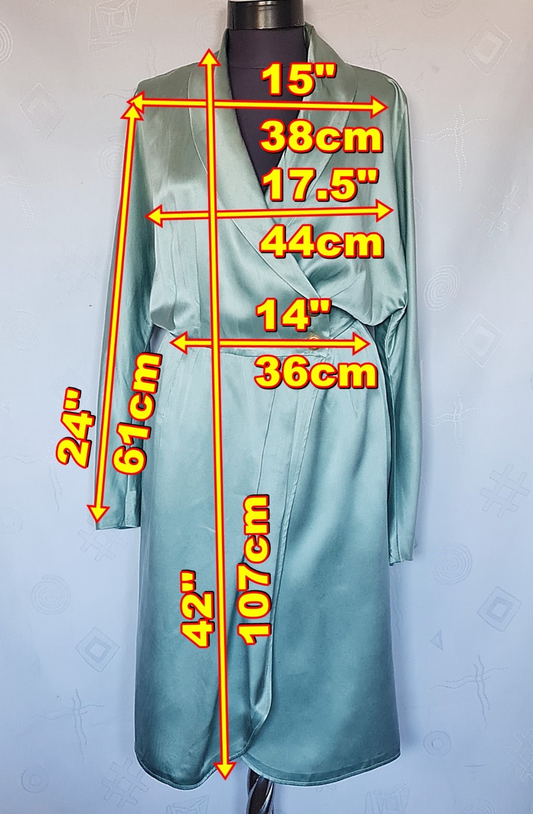 DRESS AUTHENTIC MICHAEL STURM SOLID AQUA BLUE SATIN SILK WOMENS US 14 EU 42
