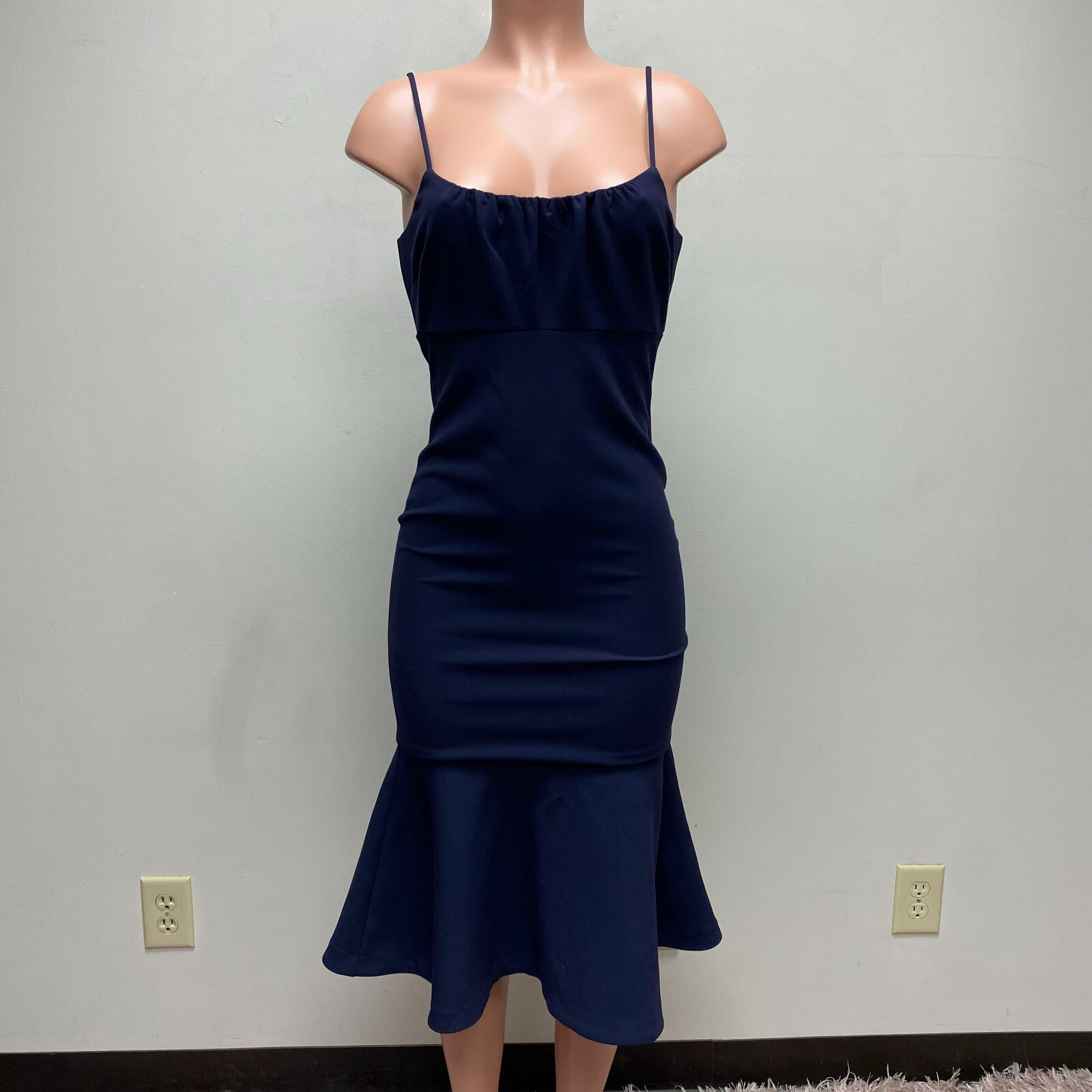 Likely Blue Adjustable Spaghetti Strap Scoop Neck Prina Mermaid Bodycon Dress 2