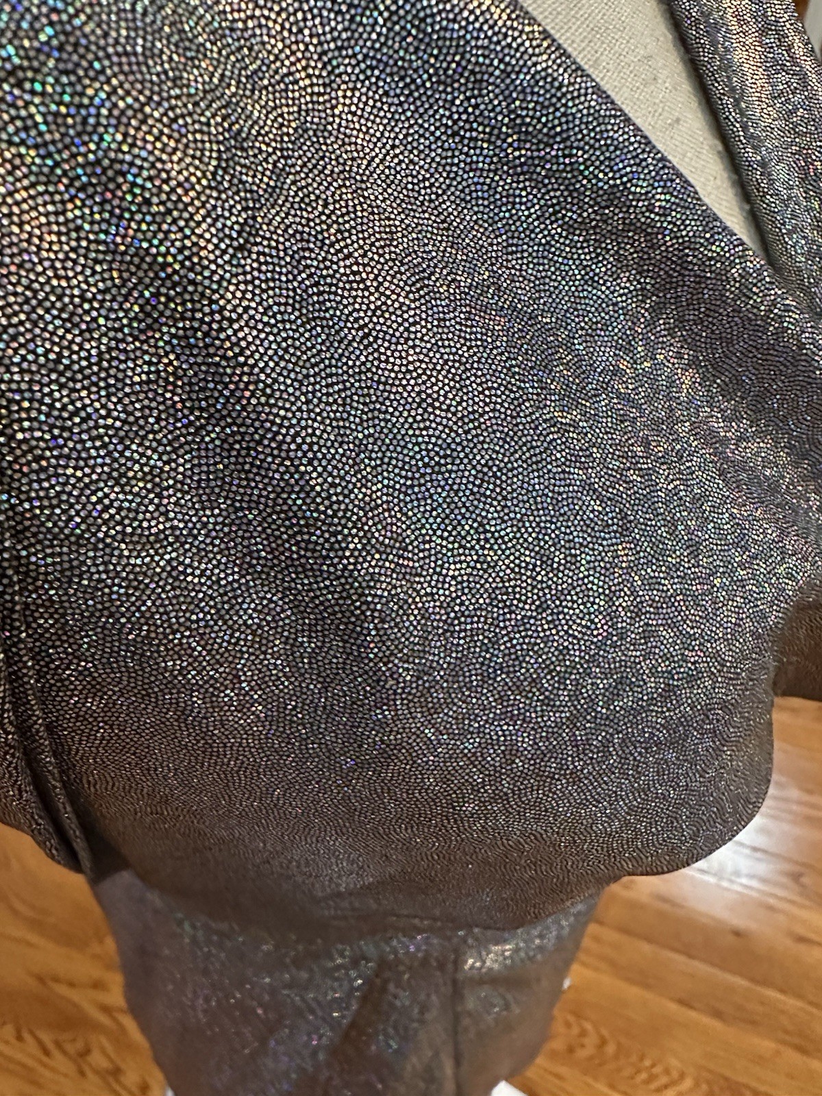 Fiestar Shimmery Silver Make Cut Maxi Dress Women’s Size Medium EUC