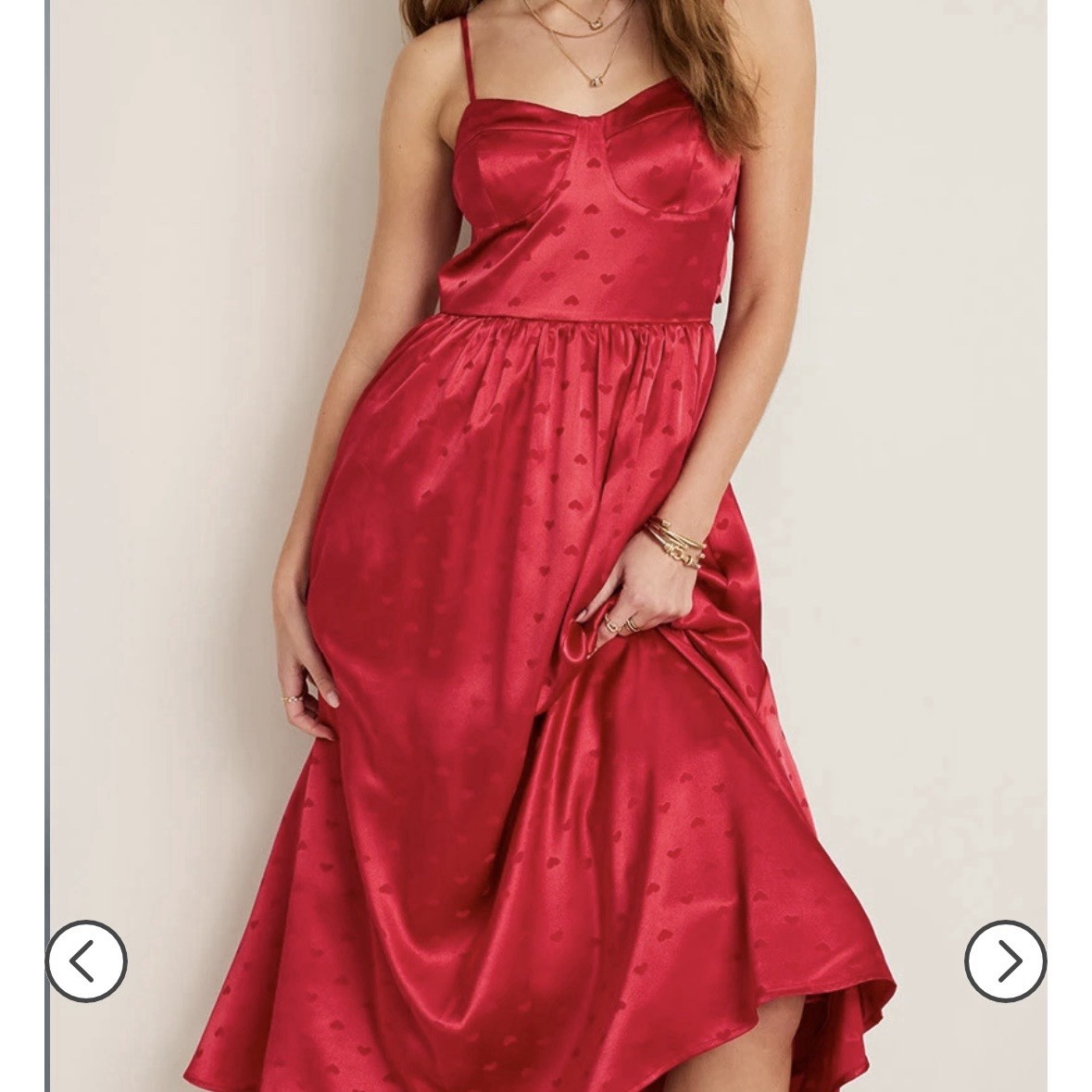 Miami Francesca’s Darcy Heart Print Midi Dress XL Layered Net Lined Satin Party