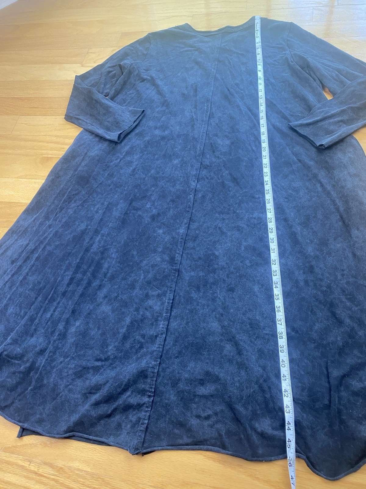 LUUKAA Flicker Eco-friendly Washed, Thin Cotton Jersey Dress, Long Black Size 16