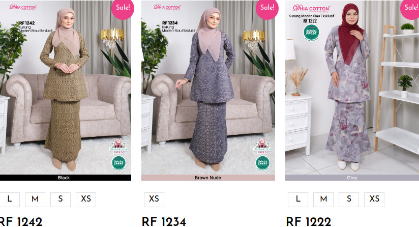 Baju Kurung Riau Long sleeve Modest wear cotton XS inc. shipping fee BF friendly