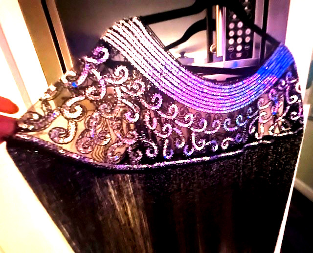 GORGEOUS BRAND NEW SEQUIN BLACK/SILVER COCKTAIL EVENING SEE-THRU FRINGE CAPE!!!