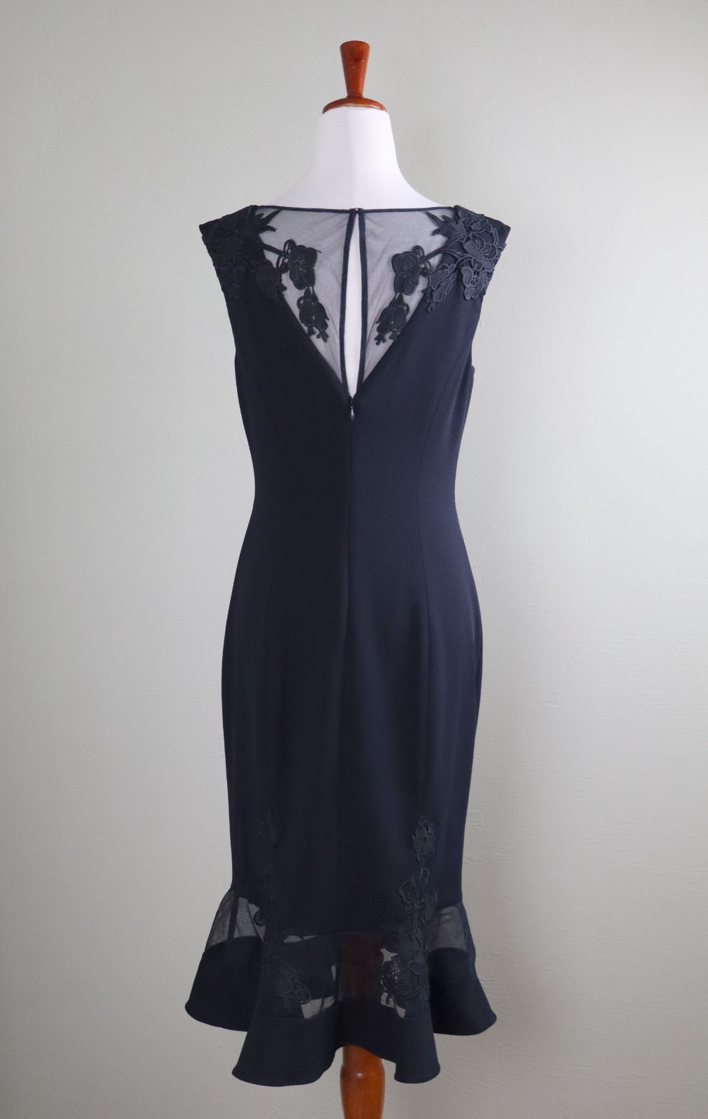 AIDAN MATTOX By Adrianna Papell $295 Mesh Lace Midi Evening Dress Size 6