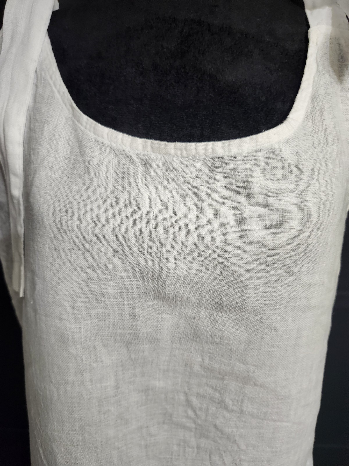 Valentina Naldi Dress 100% Linen Small Made In Italy White Long Tie Shoulders