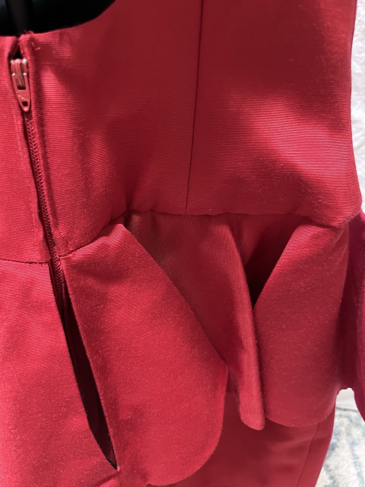 VTG! NWT! A.J. Bari For Saks Fifth Ave |Red Strapless Peplum Dress | Size: 4