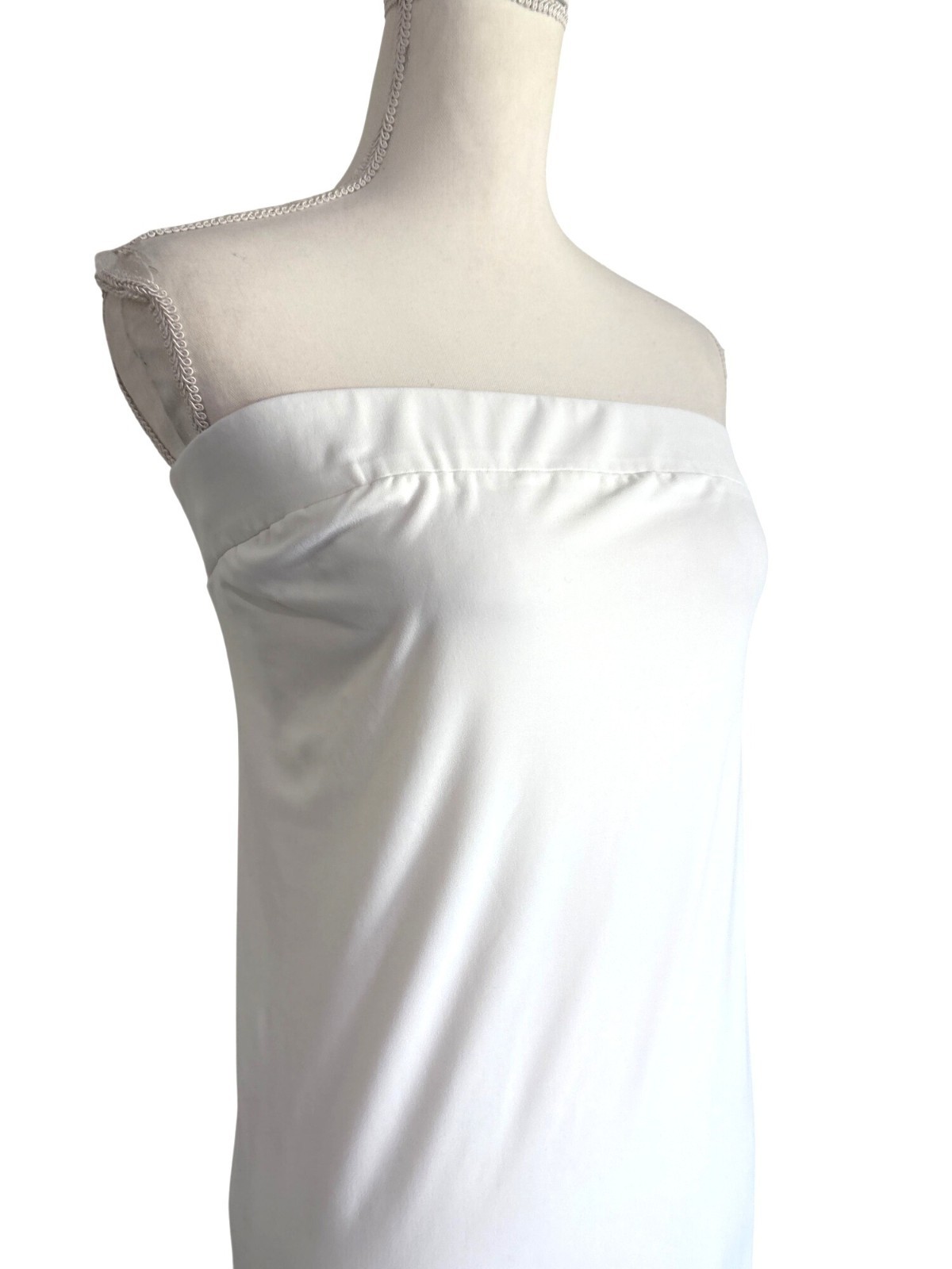 Norma Kamali Strapless Tailored Side Slit Gown in Snow White Small New Womens Dr