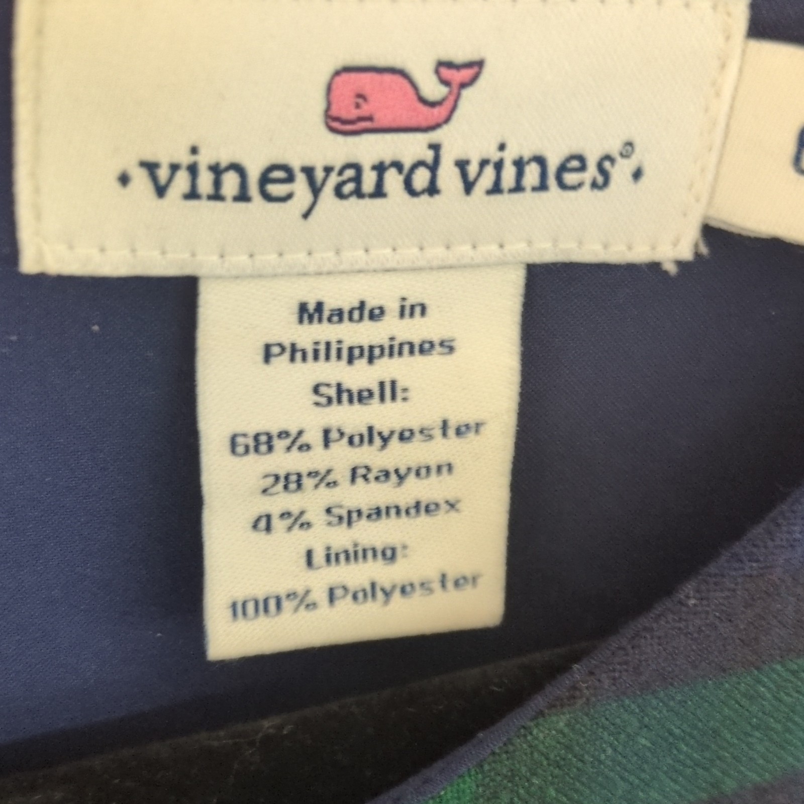 Vineyard Vines Women’s Green Blue Plaid Woven Shift Lined Zip Dress Size M