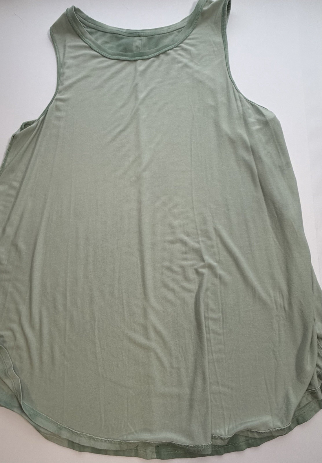 Old Navy Luxe Tank Top Womens L Tall Green Tie Dye High Neck Sleeveless Stretch