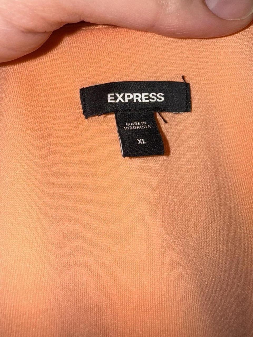 Express Peachy Orange Maxi Dress with Cut Outs in Front & Back, NWT Size XL