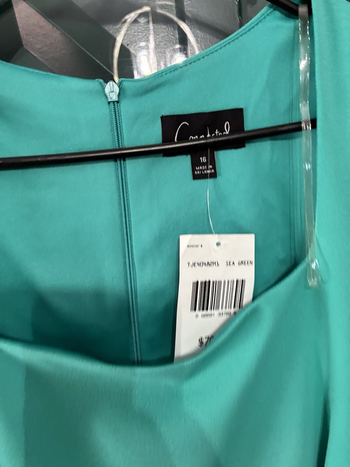 NWT Connected Apparel Sea Green Flutter Sleeve Sheath Dress Size 16