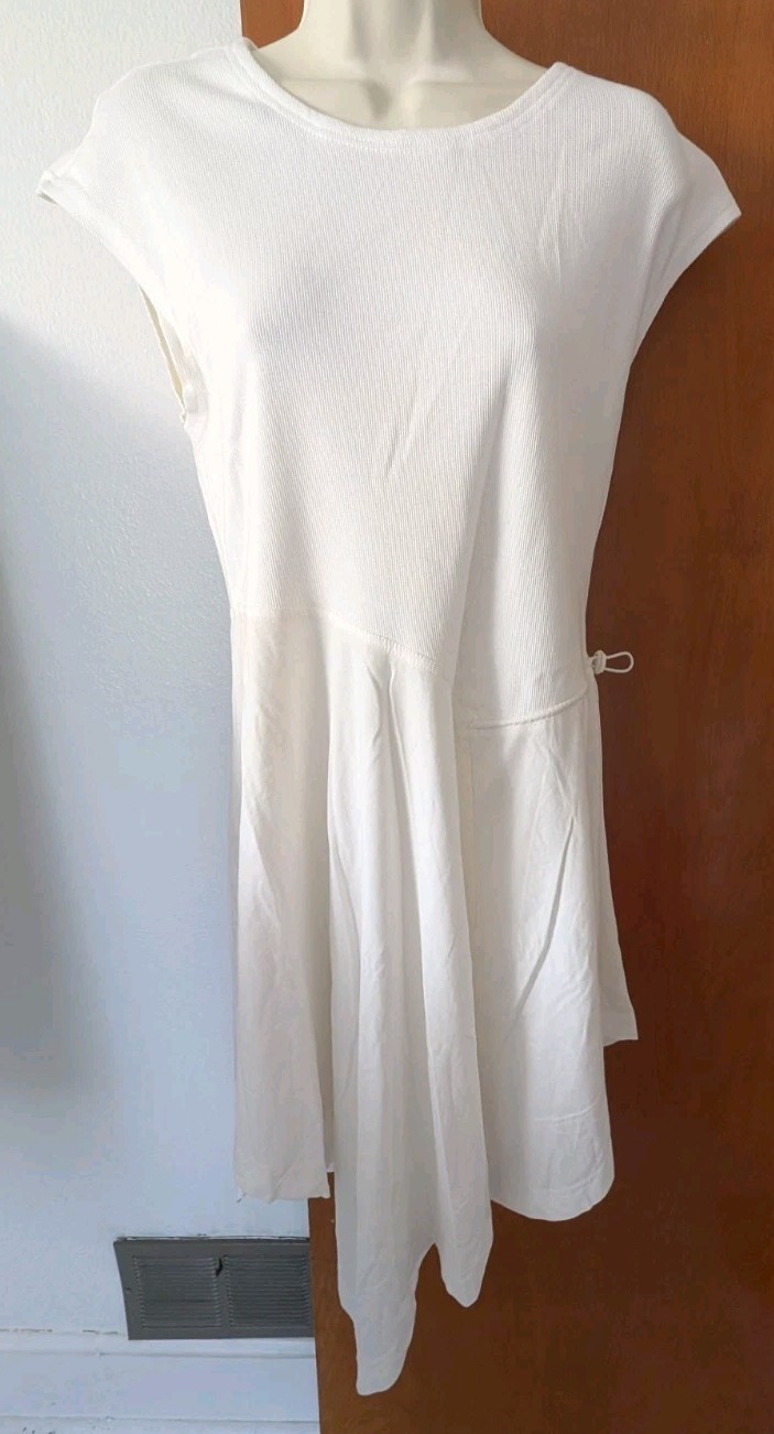 Daily Practice by Anthropologie Dress Short-Sleeve Asymmetrical Midi Size Medium