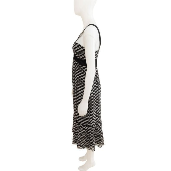 George Black and White Dove Print Sleeveless Dress – Size 10