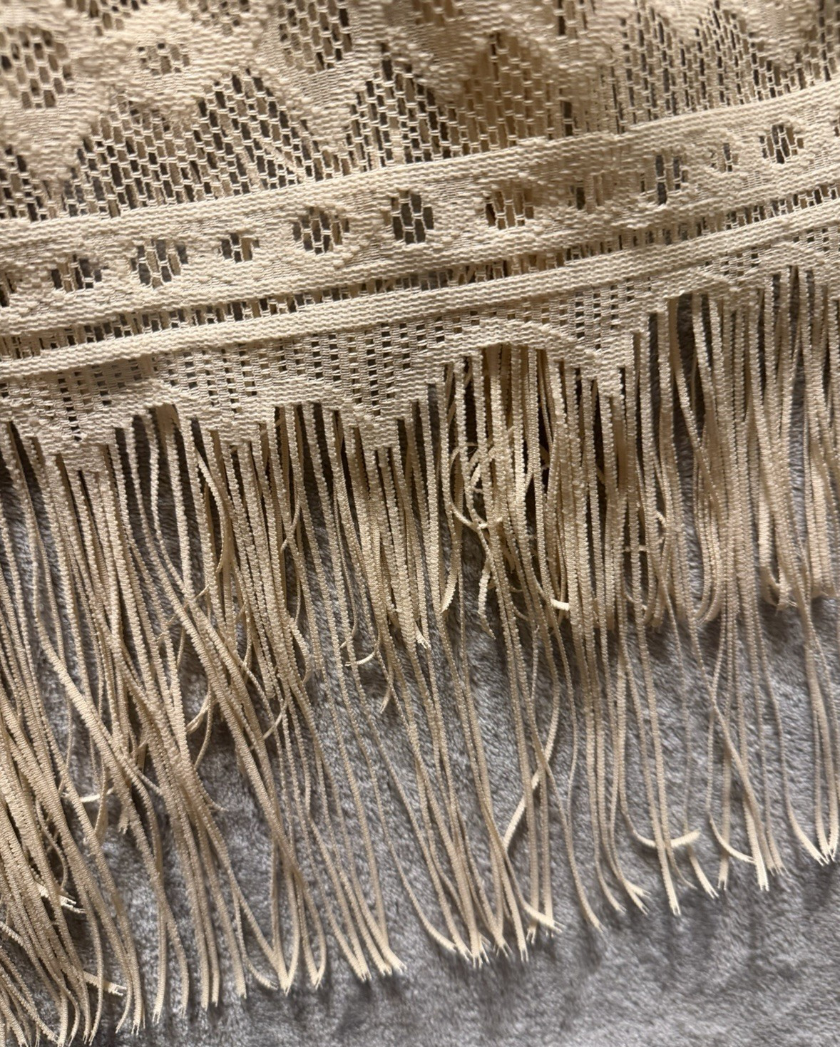 Scully Dress Womens S Beige Western Fringe Boho Crochet Lace Tunic Tribal Lined
