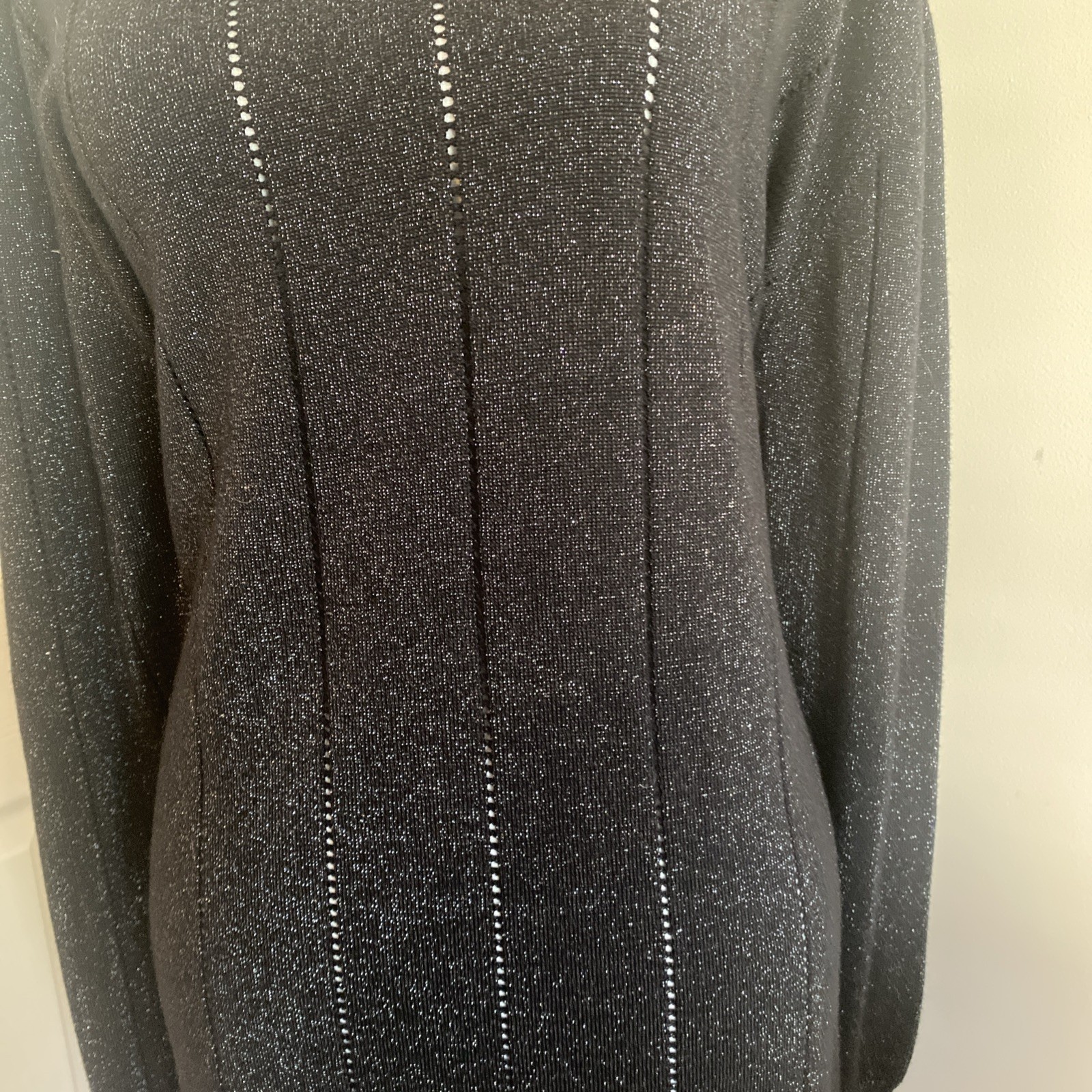 Anne Fontaine Black Metallic Sweater Dress 38inches