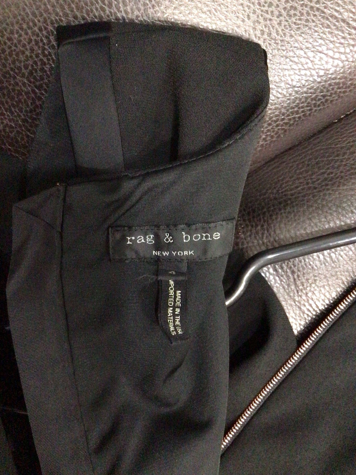 Rag & Bone Black Polyester/Wool Satin Trim Cocktail Sheath Dress Size 4