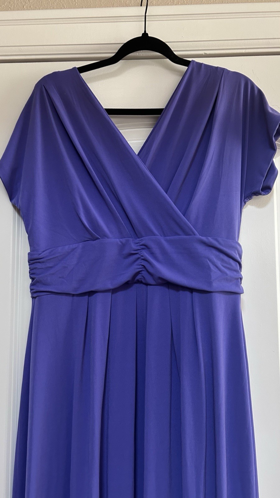 NWT IMAN Formal Maxi Dress Sz XLP Head Wrap Wrinkle Resistant Purple Liquid Chic