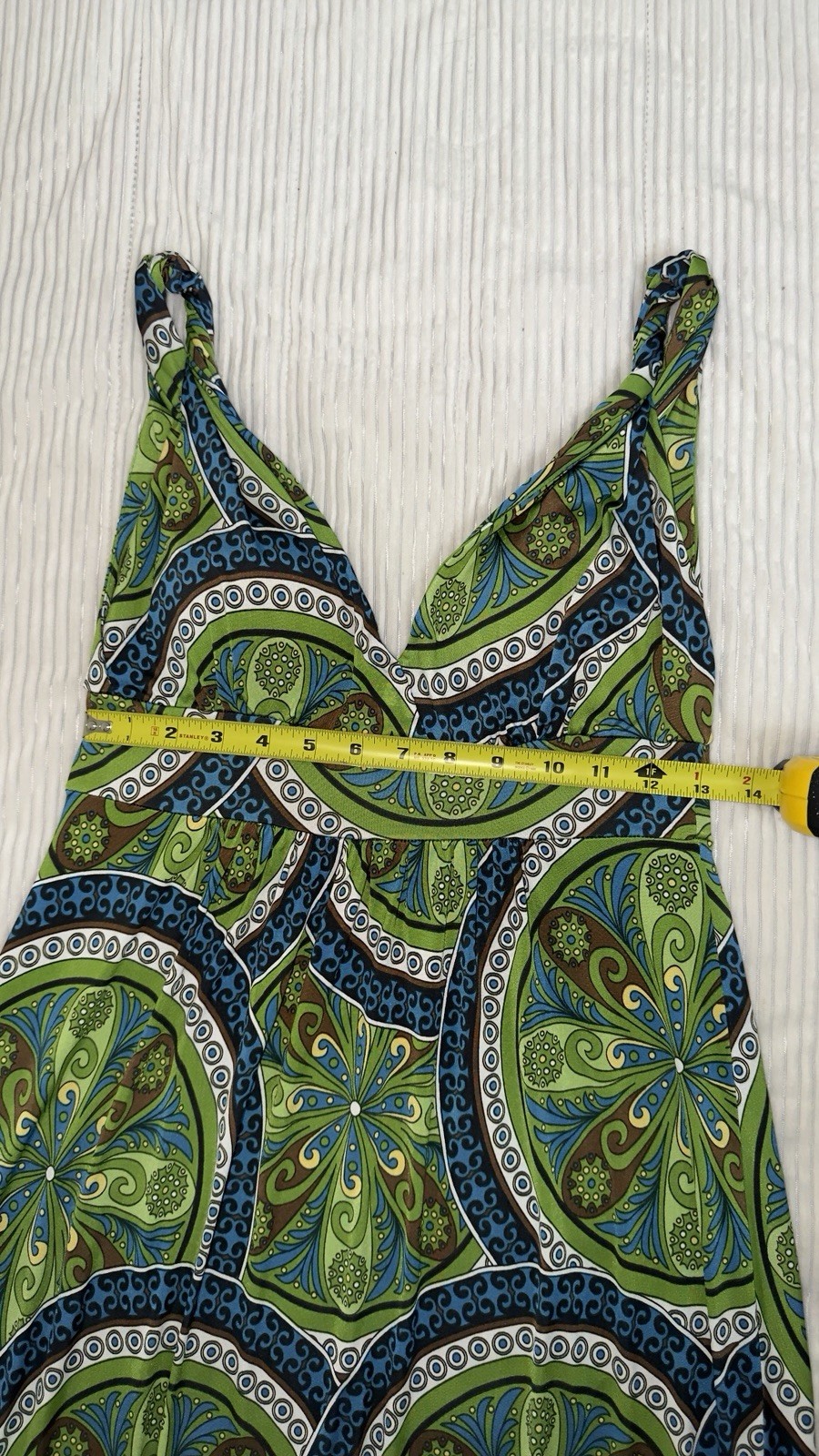 Pookie & Sebastian Boho mandala medallion Maxi Empire V-neck Rope Straps