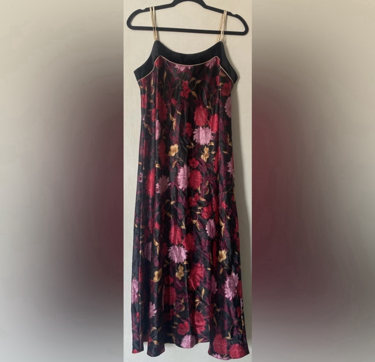 Vtg Y2K Jones New York Floral Stain Dress Slip Sz M Womens