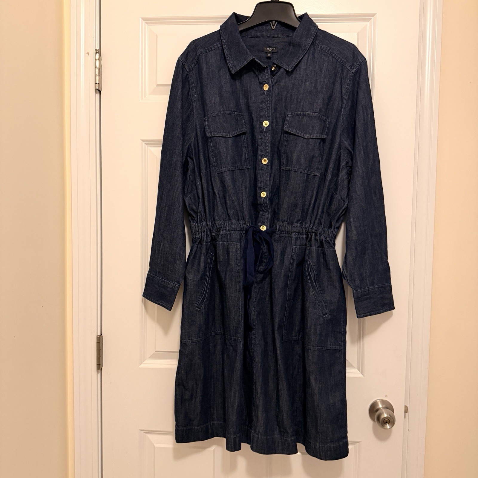 Talbots Adjustable TIE WAIST DENIM SHIRTDRESS – FAIRFIELD WASH Size 22w