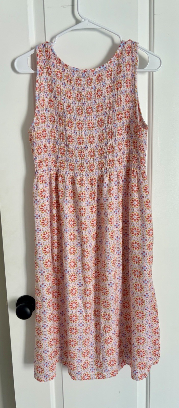 Croft & Barrow Dress Womens M Orange Floral Sleeveless Smocked Midi Sundress